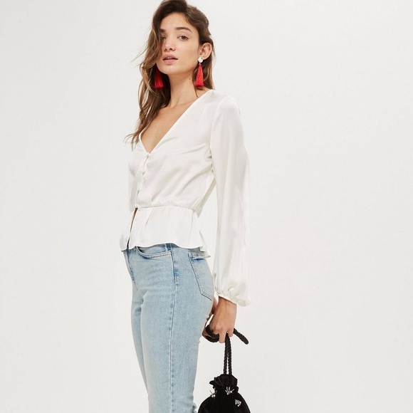 Topshop Tops - Topshop Peasant Sleeve Blouse